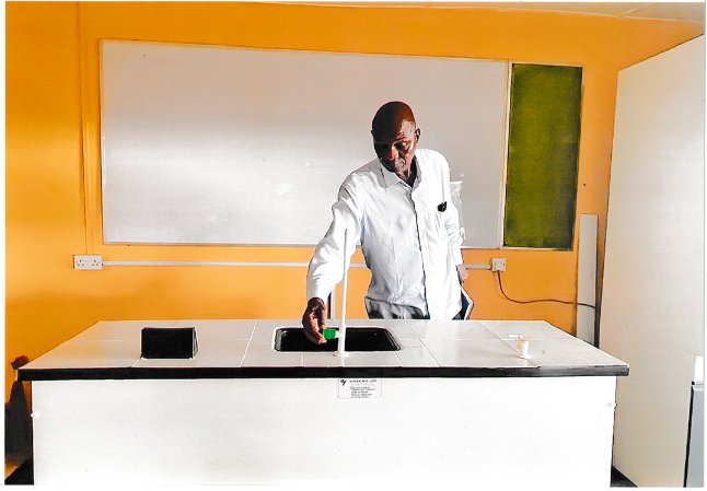 Laboratory bench in use