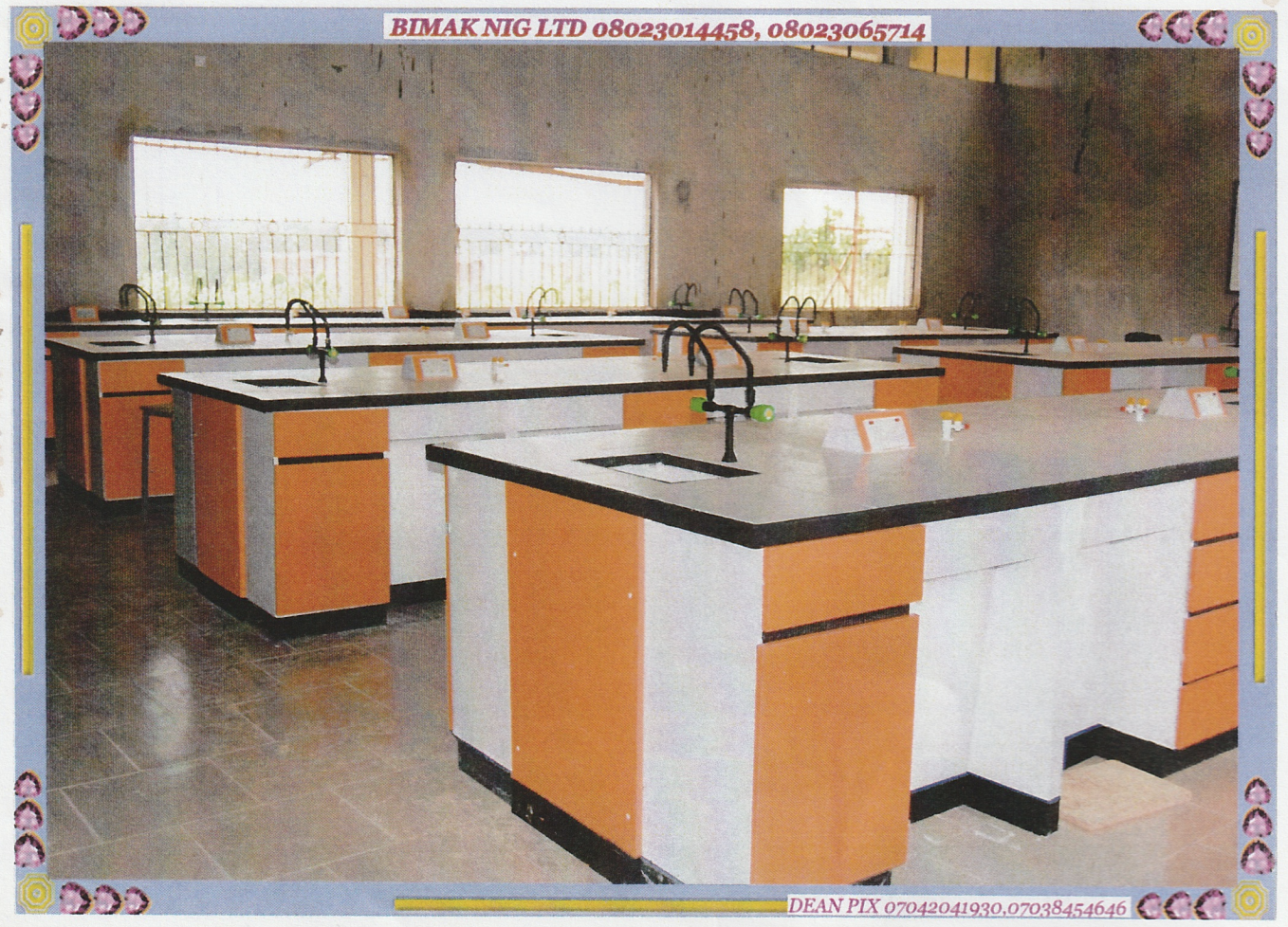 Island benches with integrated sinks and taps